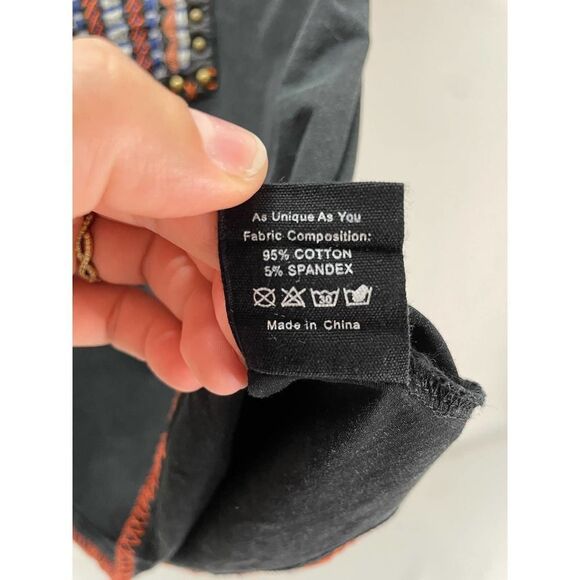 Delila Texas Western Short Sleeve T-Shirt Black Studded Embroidered Size XS - Picture 4 of 5